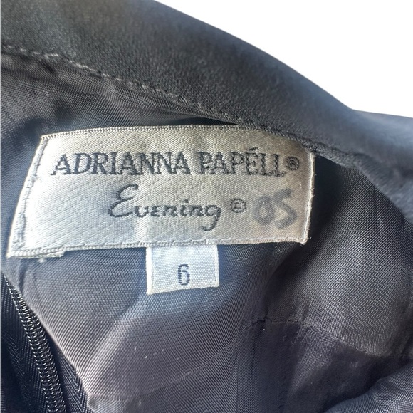 Vintage Adrianna Papell Evening Black Sleek Long Formal Dress Size 6 - Picture 7 of 8